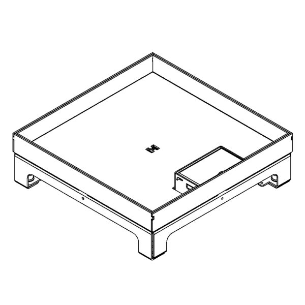 Produktbild UBD 264 251  -  Unterflur-Bodendose UBD 260 inkl. Deckel mit Kante, geschlossen, 25mm Vertiefung und 1 Schnurauslass